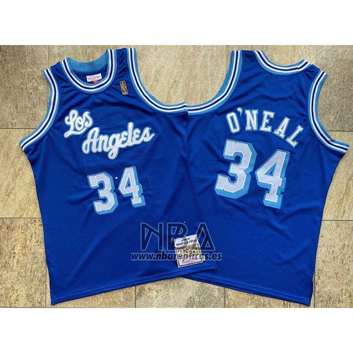 Camiseta Los Angeles Lakers Shaquille O'Neal NO 34 Retro 1996-97 Azul